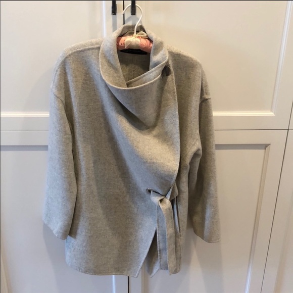 Zara grey wool blend shawl - Picture 2 of 5